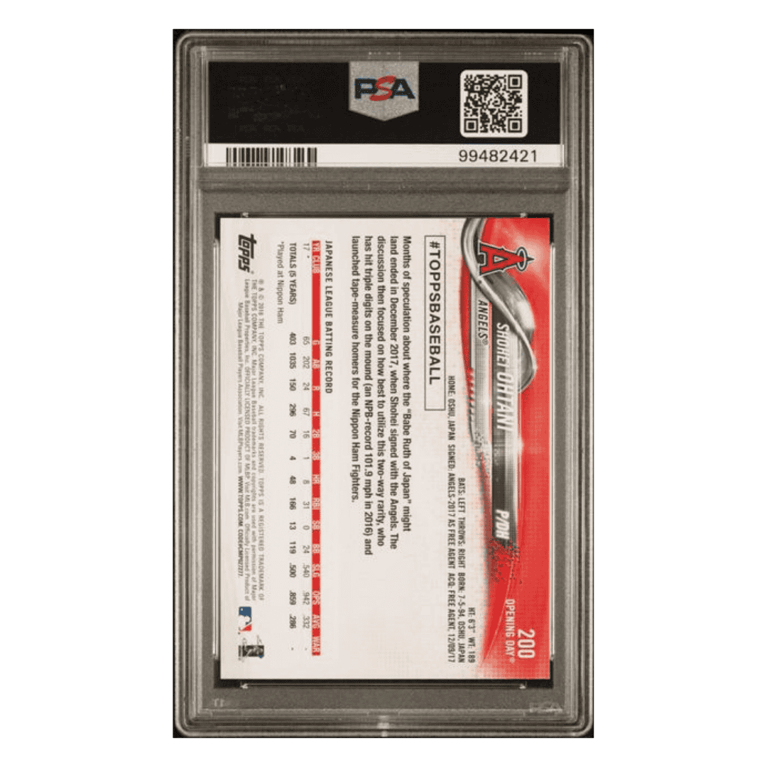 Shohei Ohtani PSA 10 2018 Topps Opening Day Rookie RC Card #200