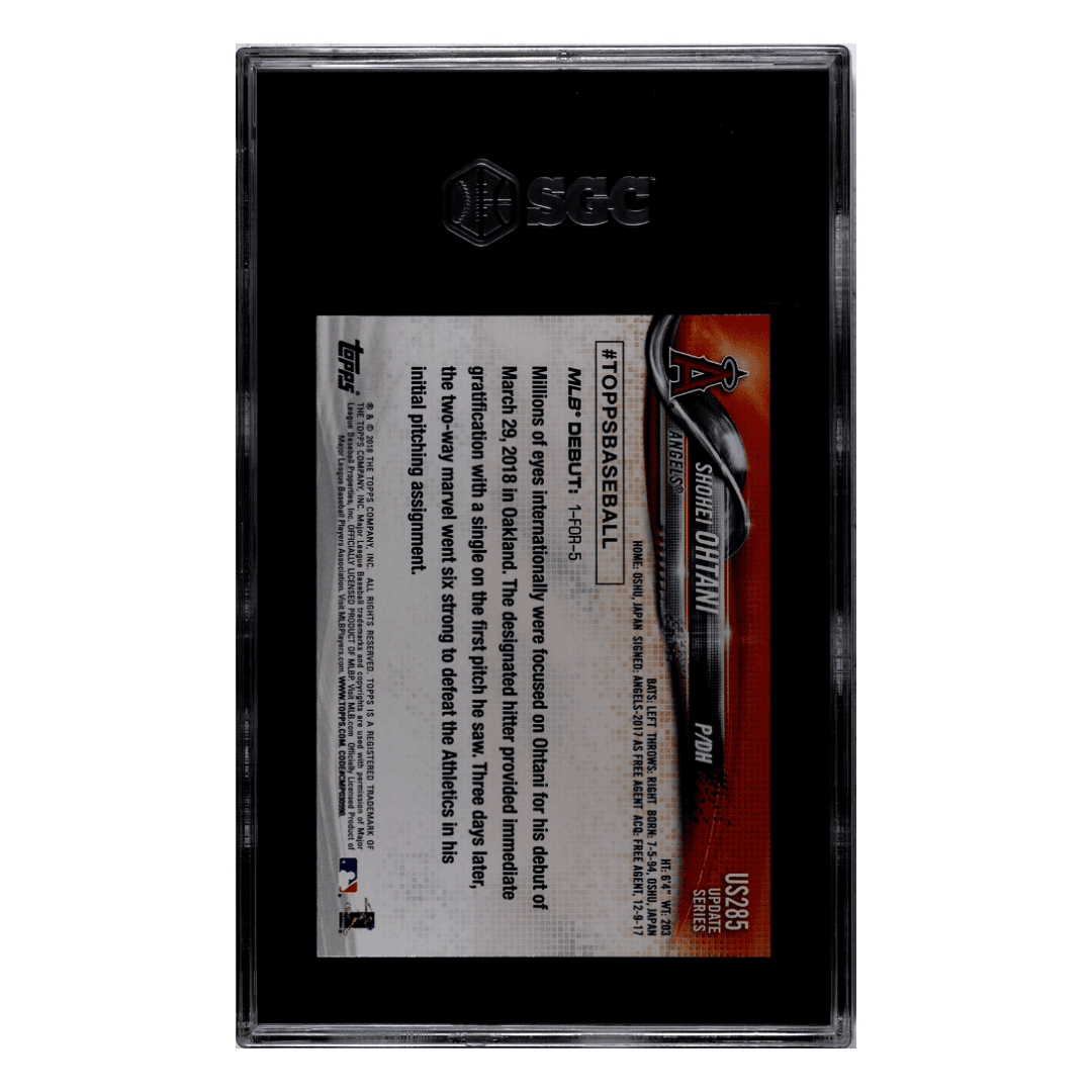 Shohei Ohtani SGC 9.5 2018 Topps Update Rookie Debut Card #US285