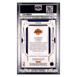 LeBron James PSA 9 2023 Panini National Treasures Material Treasures Patch #d/ 99 Card #LBJ