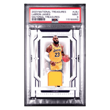LeBron James PSA 9 2023 Panini National Treasures Material Treasures Patch #d/ 99 Card #LBJ