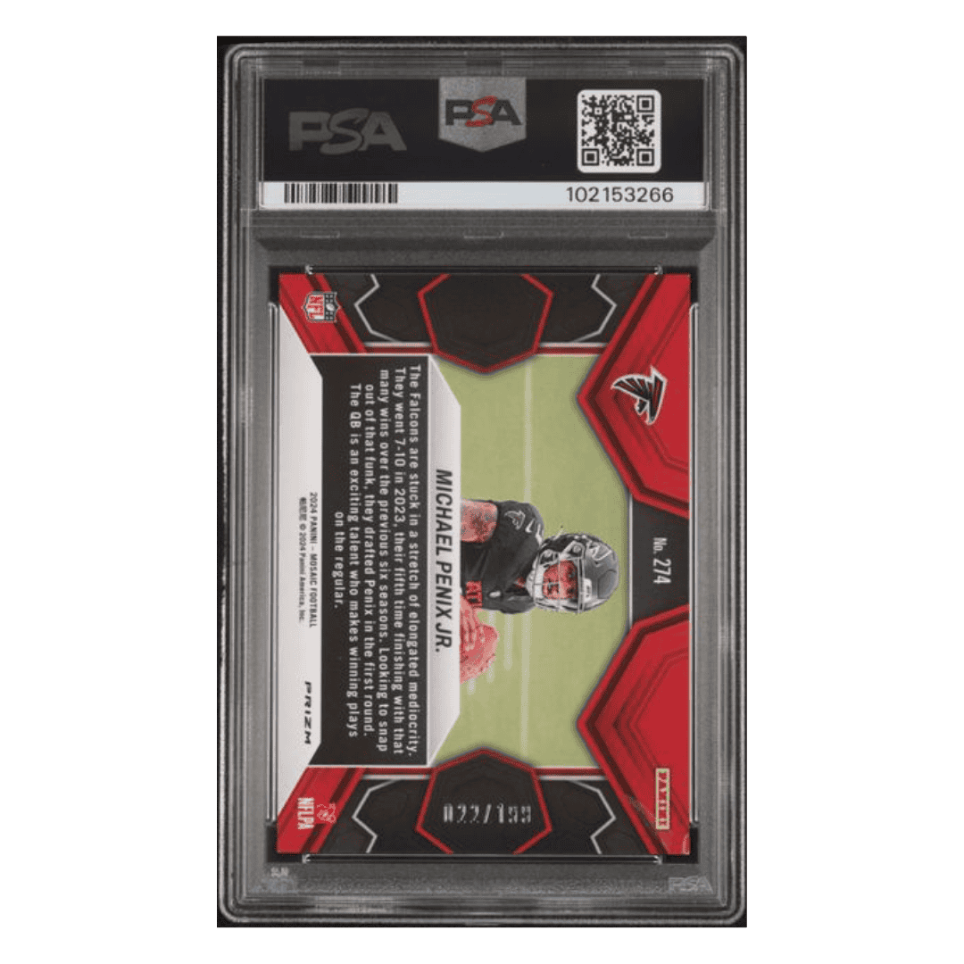 Michael Penix Jr PSA 9 2024 Panini Mosaic Orange #d/ 199 Card #274