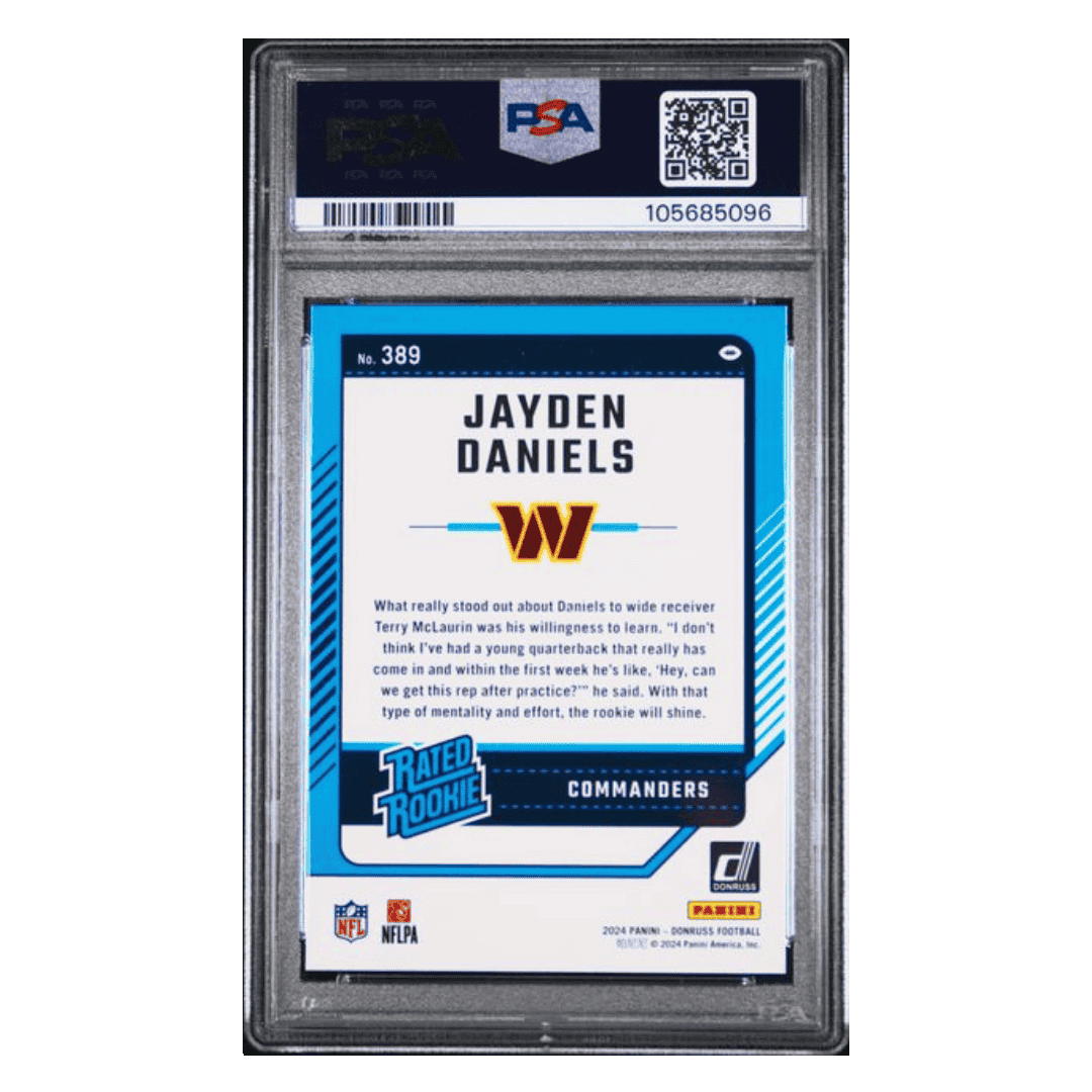Jayden Daniels PSA 10 2024 Panini Donruss Rated Rookie Card #389