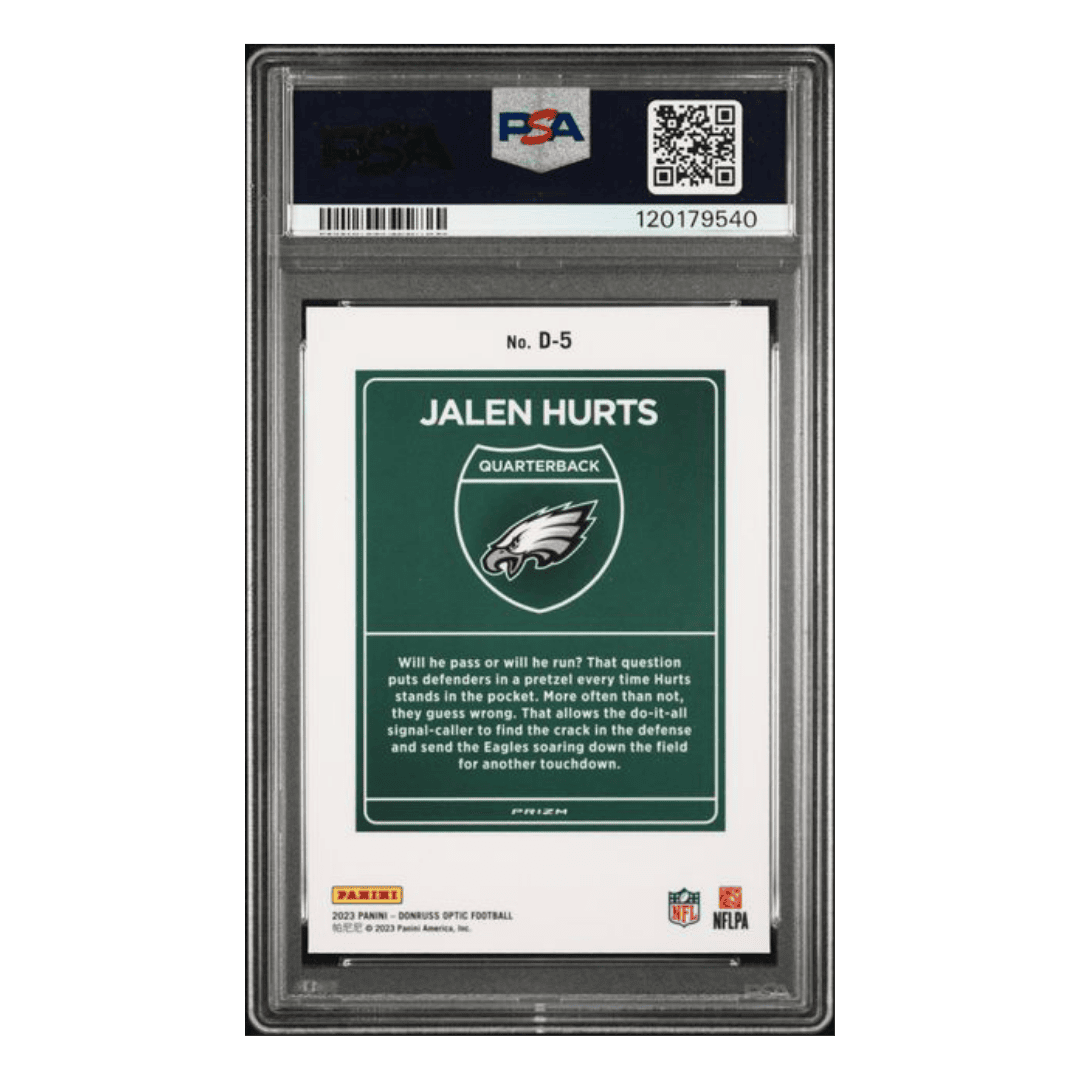 Jalen Hurts PSA 9 2023 Panini Donruss Optic Downtown! Card #D5