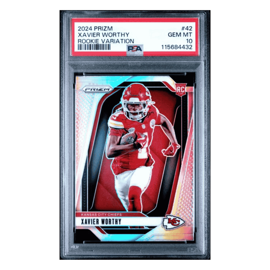 Xavier Worthy PSA 10 2024 Panini Prizm Rookie Variation Card #42