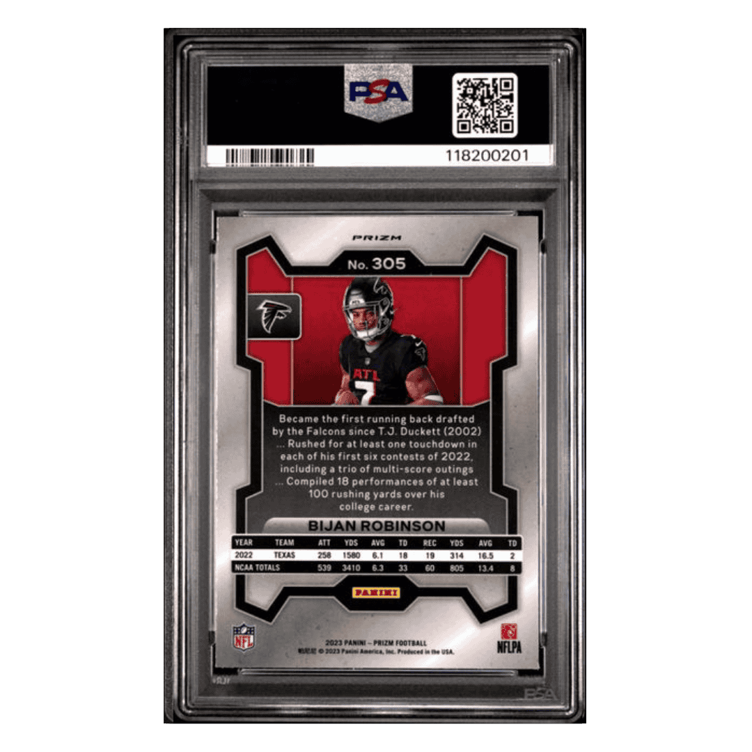 Bijan Robinson PSA 10 2023 Panini Prizm Variation Rookie RC Card #305