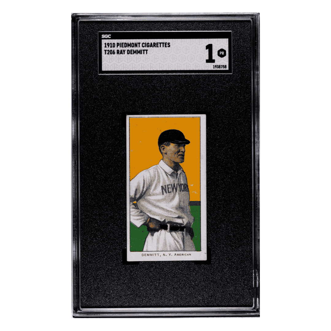 Ray Demmitt SGC 1 1910 Piedmont Cigarettes Card #T206