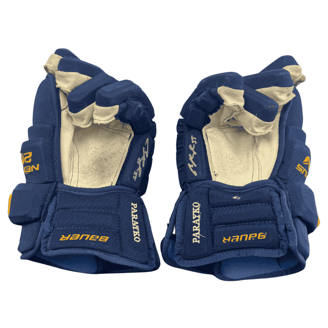 Colton Parayko St Louis Blues Autographed Game Used Bauer Gloves - JSA COA
