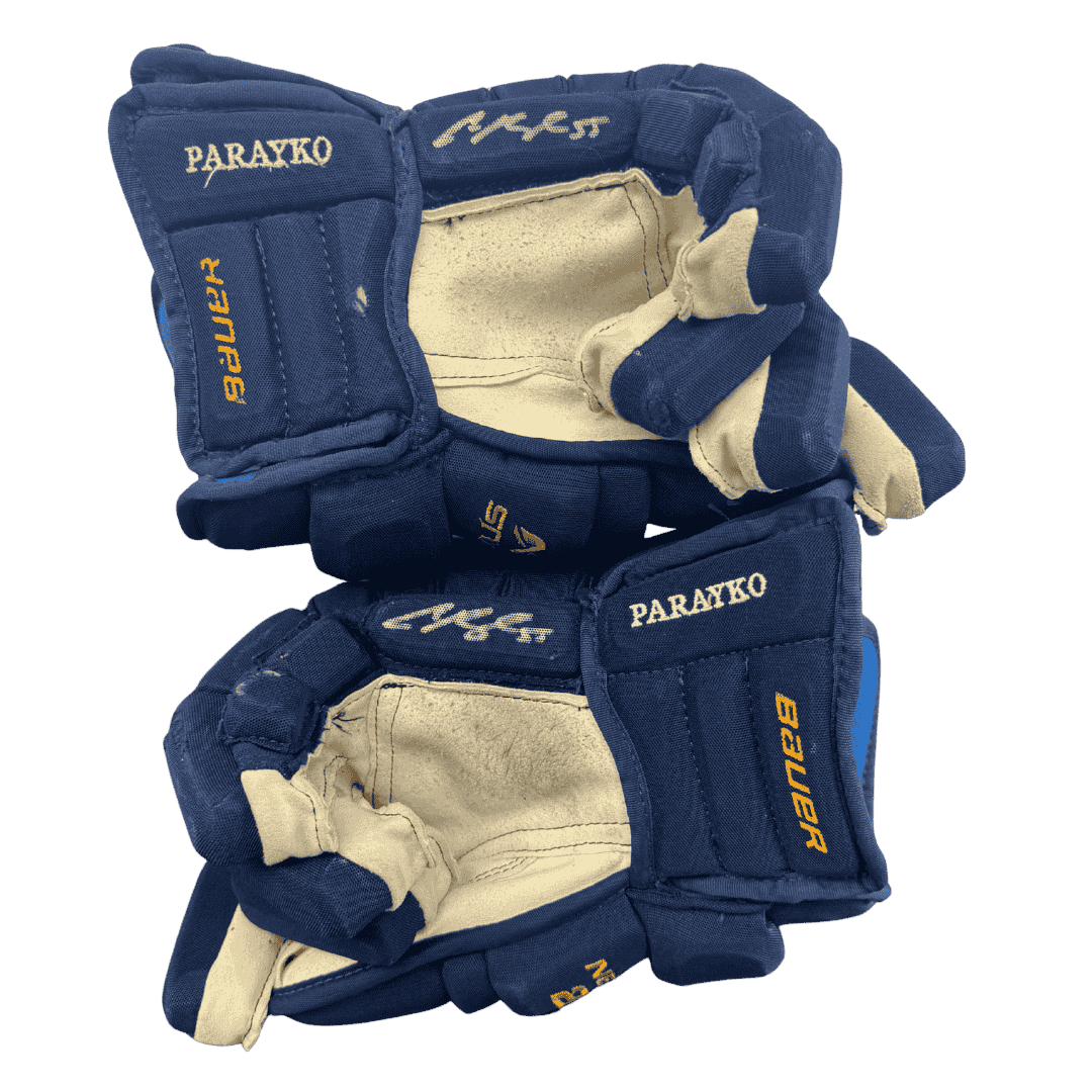 Colton Parayko St Louis Blues Autographed Game Used Bauer Gloves - JSA COA