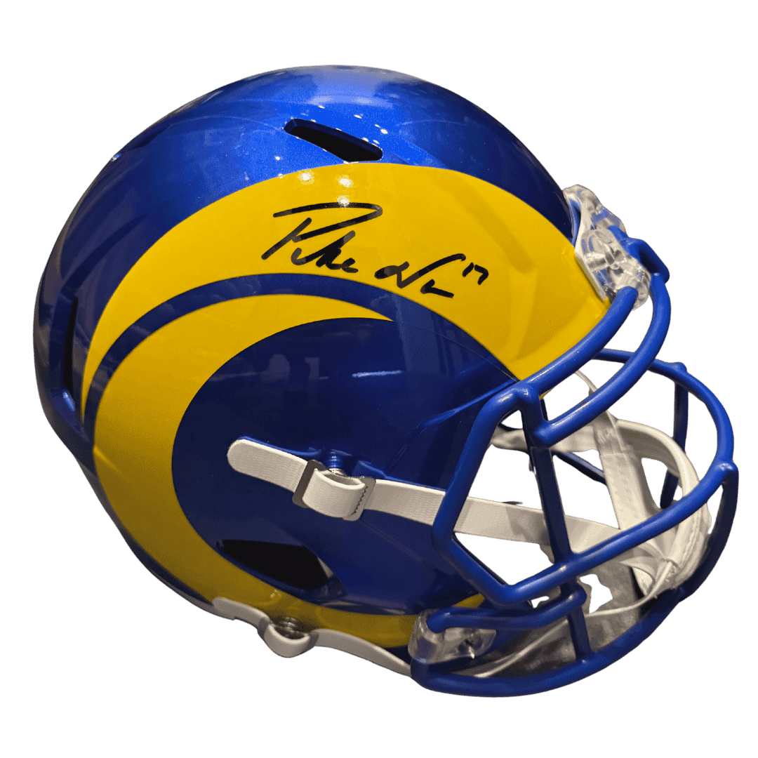Puka Nacua Los Angeles Rams Autographed Full Size Speed Replica Helmet - Fanatics COA