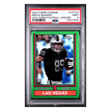 Brock Bowers PSA 9 2024 Topps Chrome 1974 Topps Football Green Refractor Card #74TF12