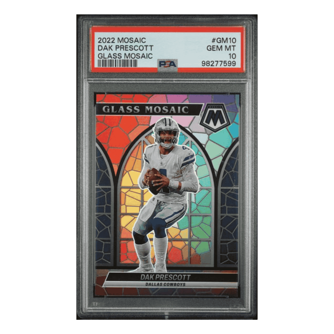 Dak Prescott PSA 10 2022 Panini Mosaic Glass Mosaic Card #GM10