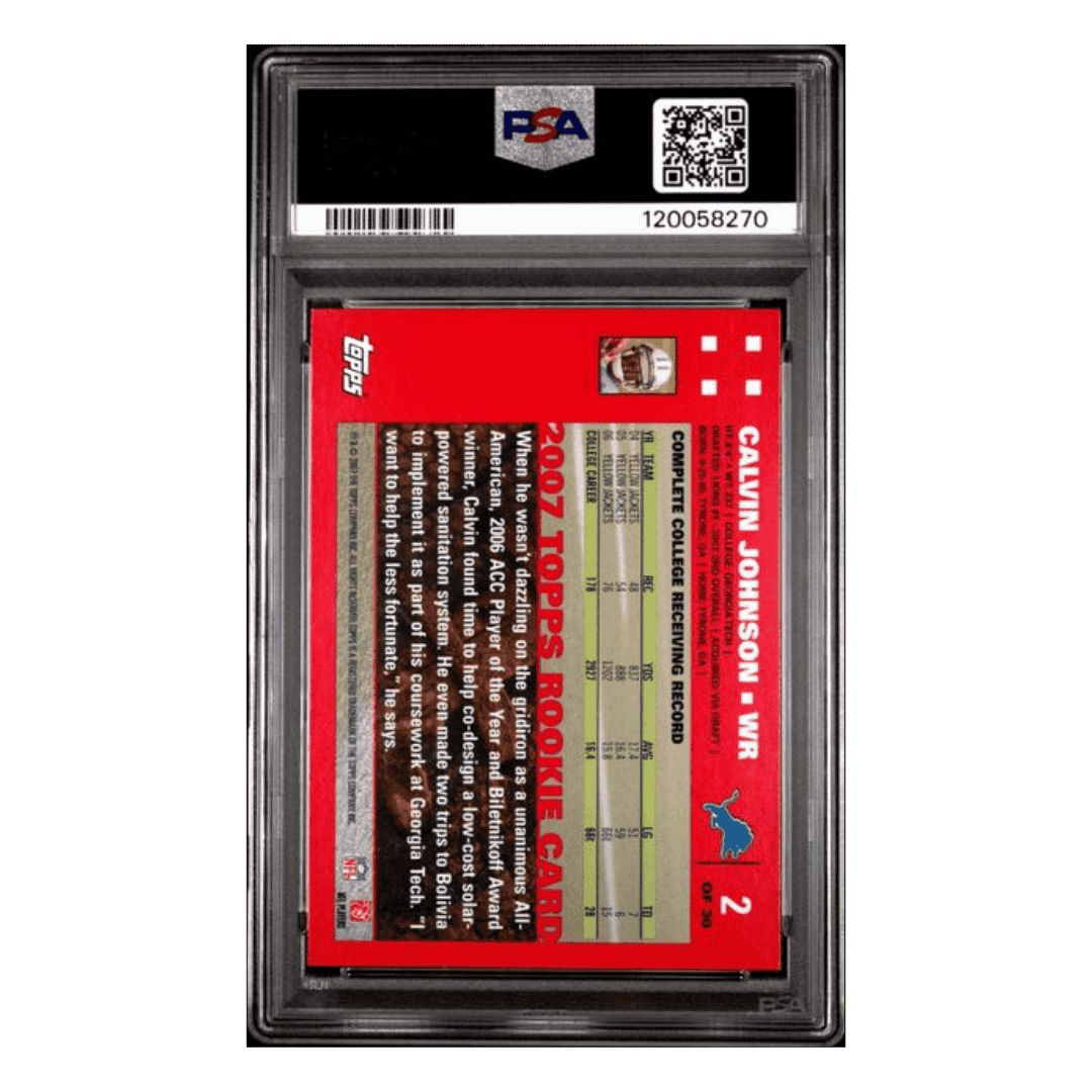 Calvin Johnson PSA 9 2007 Topps Exclusive Rookies Card #2