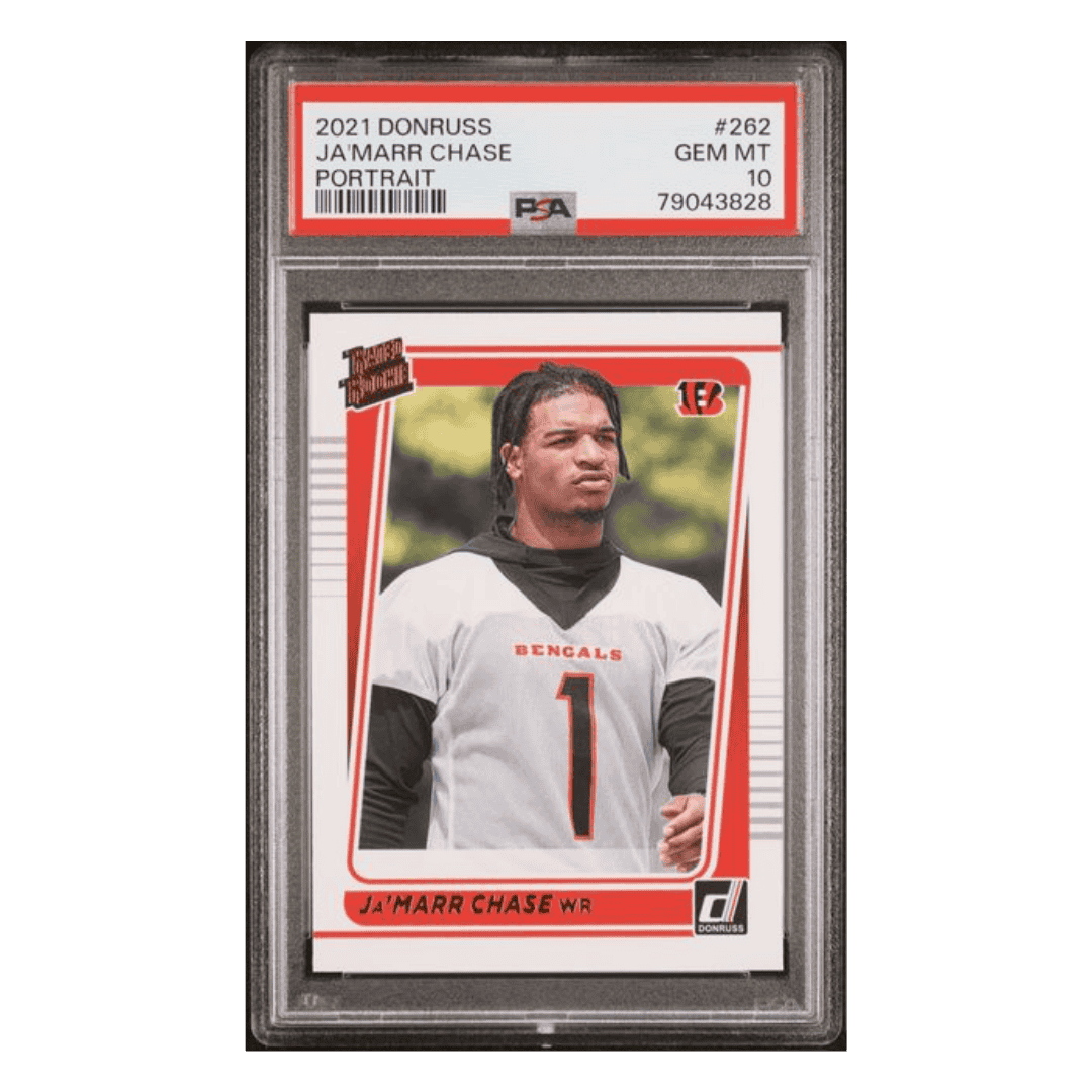 Ja'Marr Chase PSA 10 2021 Panini Donruss Portrait Rated Rookie Card #262