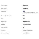 Steph Curry PSA 10 2024 Panini Select White Disco #d/ 75 Card #143