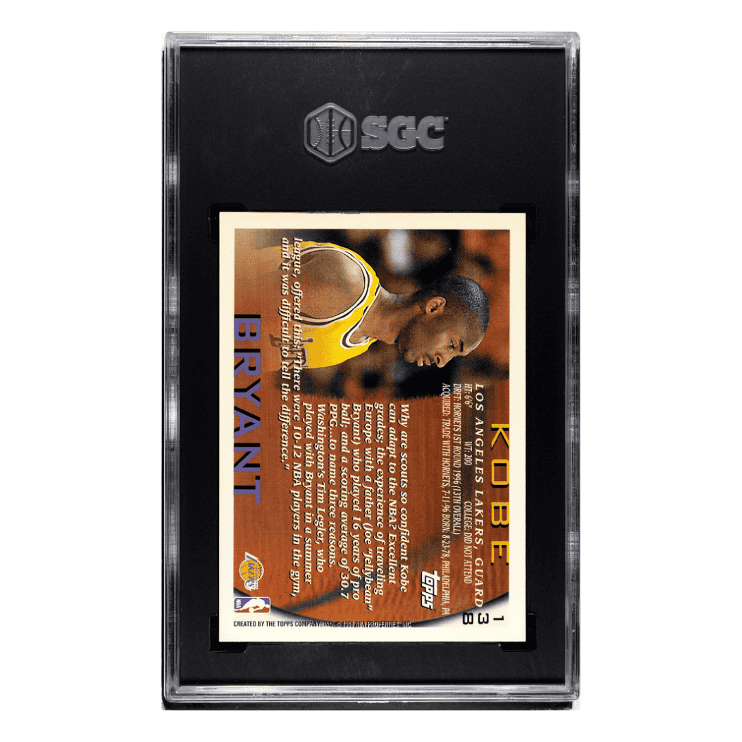 Kobe Bryant SGC 8.5 1996-97 Topps Rookie Card #138