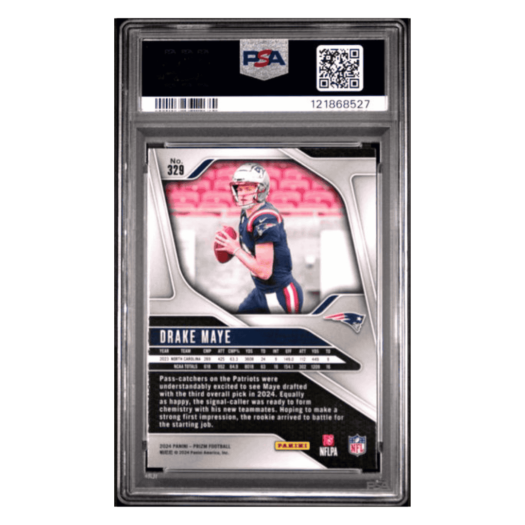 Drake Maye PSA 9 2024 Panini Prizm Rookie RC Card #329