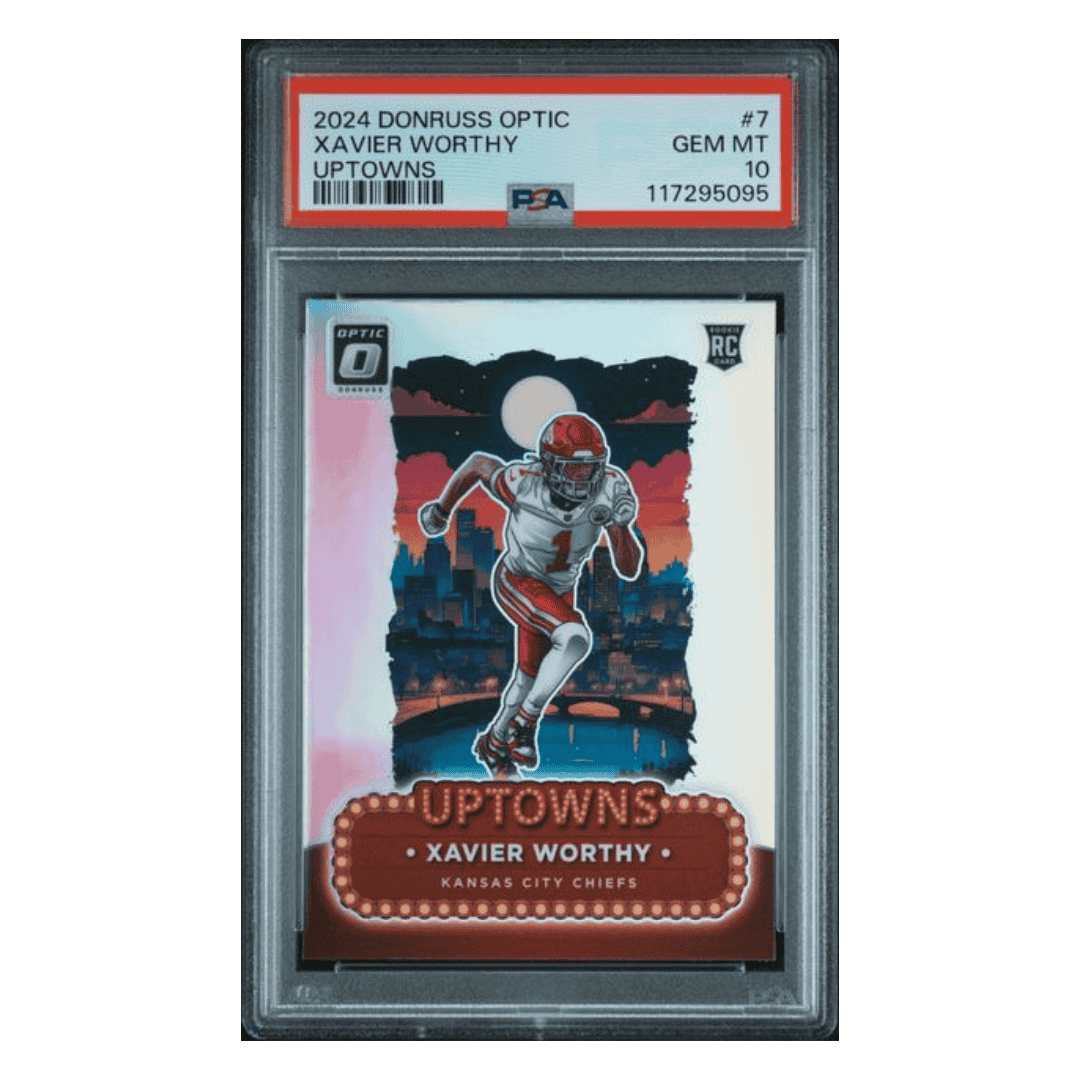 Xavier Worthy PSA 10 2024 Panini Donruss Optic Uptowns Rookie RC Card #7