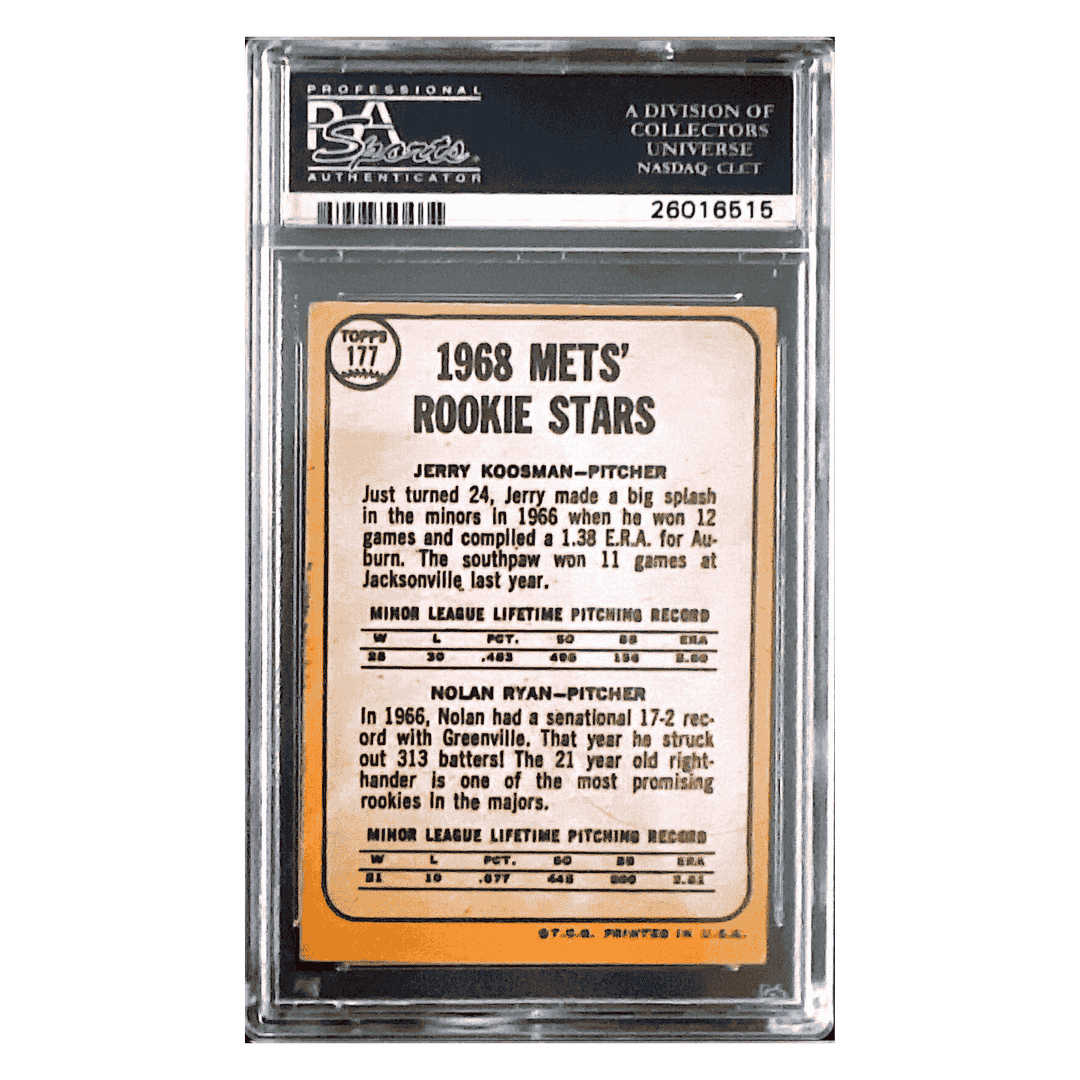 Jerry Koosman & Nolan Ryan PSA 5 1968 Topps Mets Rookie Stars Card #177