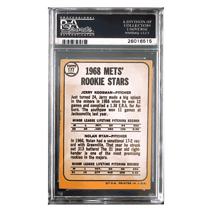 Jerry Koosman & Nolan Ryan PSA 5 1968 Topps Mets Rookie Stars Card #177