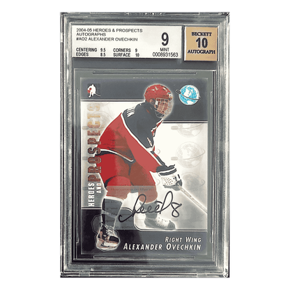 Alexander Ovechkin BGS 9 2004-05 In The Game Heroes & Prospects Autographs Card #AO2