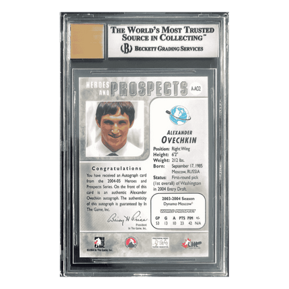 Alexander Ovechkin BGS 9 2004-05 In The Game Heroes & Prospects Autographs Card #AO2