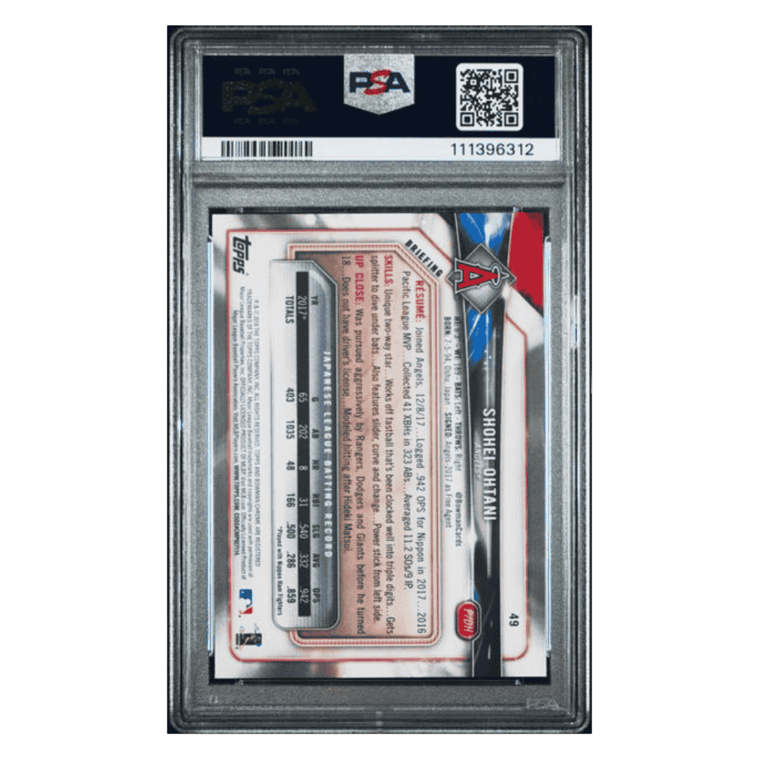 Shohei Ohtani PSA 9 2018 Topps Bowman Rookie RC Card #49