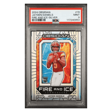 Jayden Daniels PSA 9 2024 Panini Obsidian Fire & Ice Silver #d/ 99 Card #19
