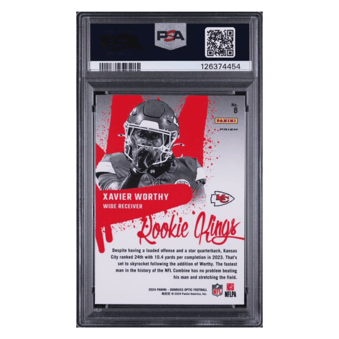 Xavier Worthy PSA 9 2024 Panini Donruss Optic Rookie Kings Card #8