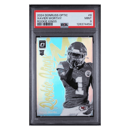 Xavier Worthy PSA 9 2024 Panini Donruss Optic Rookie Kings Card #8