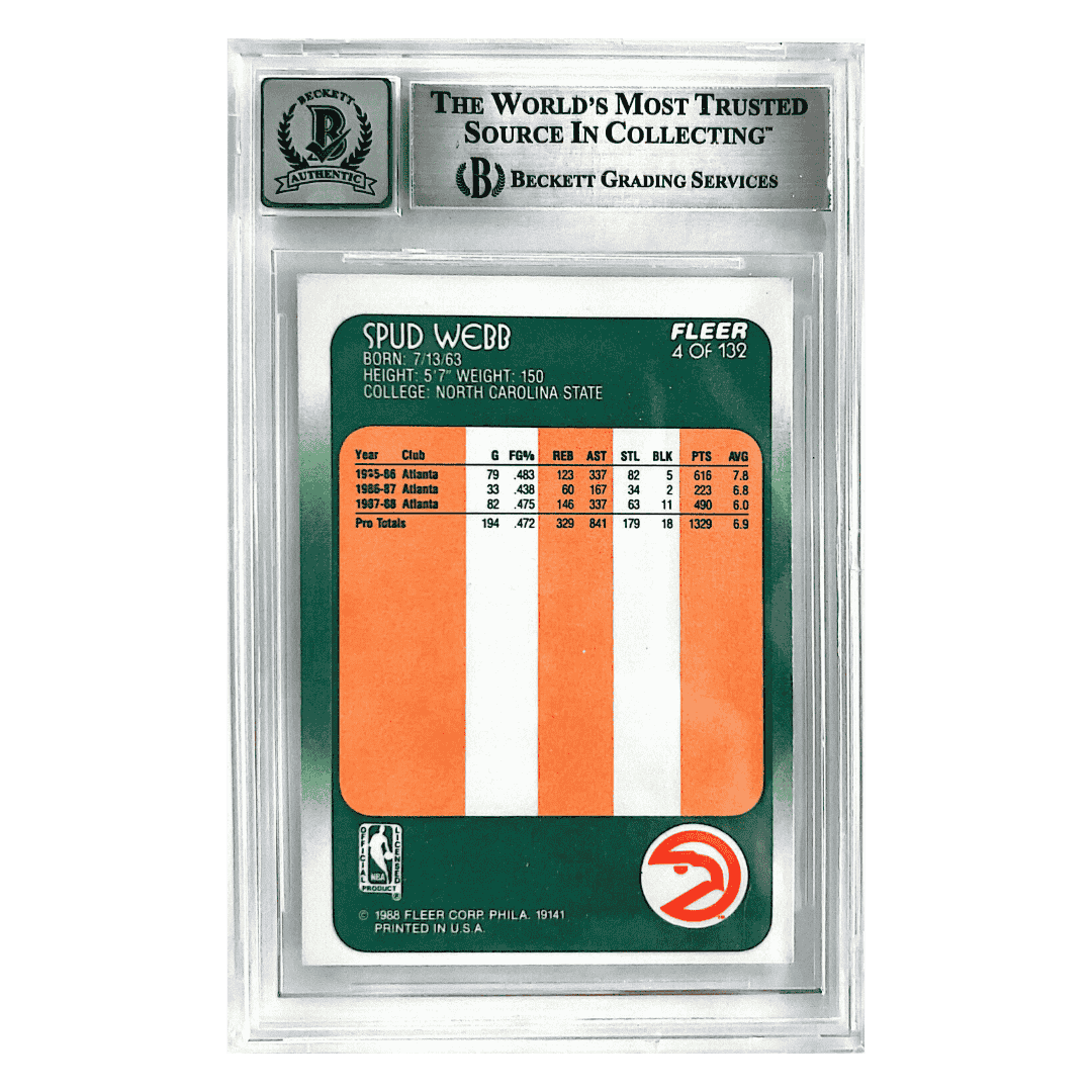 Spud Webb 1988-89 Fleer Autograph Card #4