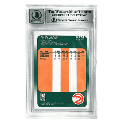 Spud Webb 1988-89 Fleer Autograph Card #4