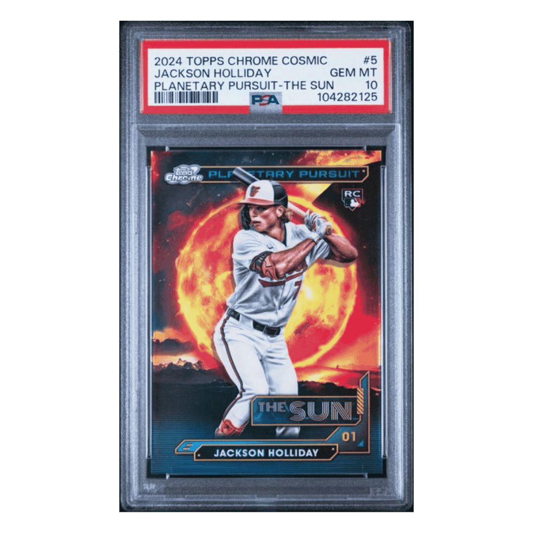 Jackson Holliday PSA 10 2024 Topps Chrome Cosmic Planetary Pursuit - The Sun Rookie RC Card #5