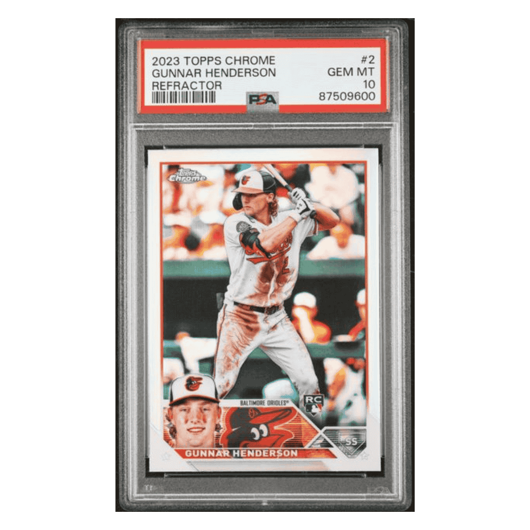 Gunnar Henderson PSA 10 2023 Topps Chrome Refractor Rookie RC Card #2