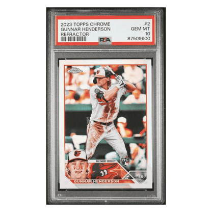 Gunnar Henderson PSA 10 2023 Topps Chrome Refractor Rookie RC Card #2