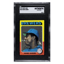 Hank Aaron SGC AUTHENTIC 1975 Topps Mini Card #660
