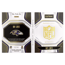 Ray Lewis 2022 Panini Playbook Patch Autographed Booklet #d/ 49 Card #PJA-RL