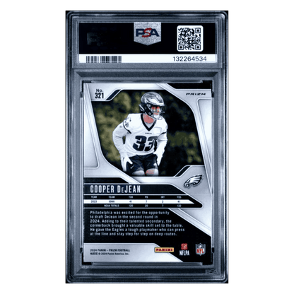 Cooper DeJean PSA 10 2024 Panini Prizm Neon Green Pulsar Rookie RC Card #321