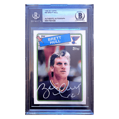 Brett Hull 1988-89 Topps Autographed Card #66