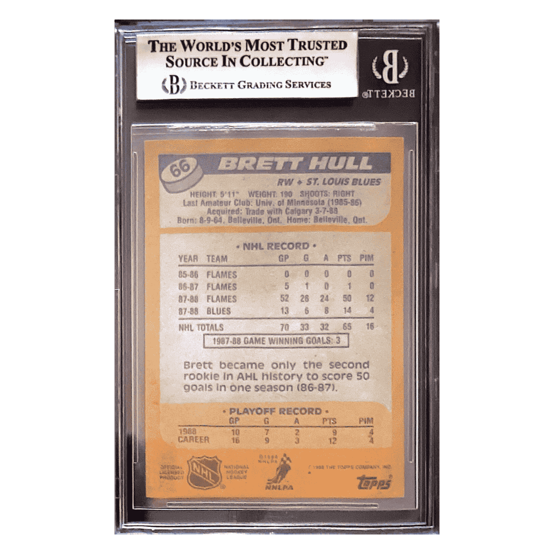 Brett Hull 1988-89 Topps Autographed Card #66