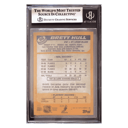 Brett Hull 1988-89 Topps Autographed Card #66