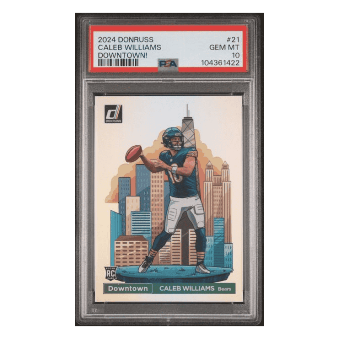 Caleb Williams PSA 10 2024 Panini Donruss Downtown! Rookie RC Card #21