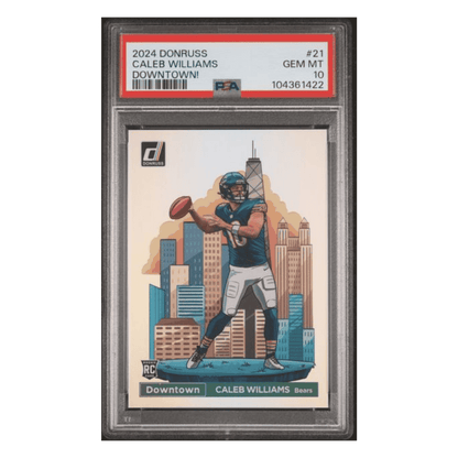 Caleb Williams PSA 10 2024 Panini Donruss Downtown! Rookie RC Card #21