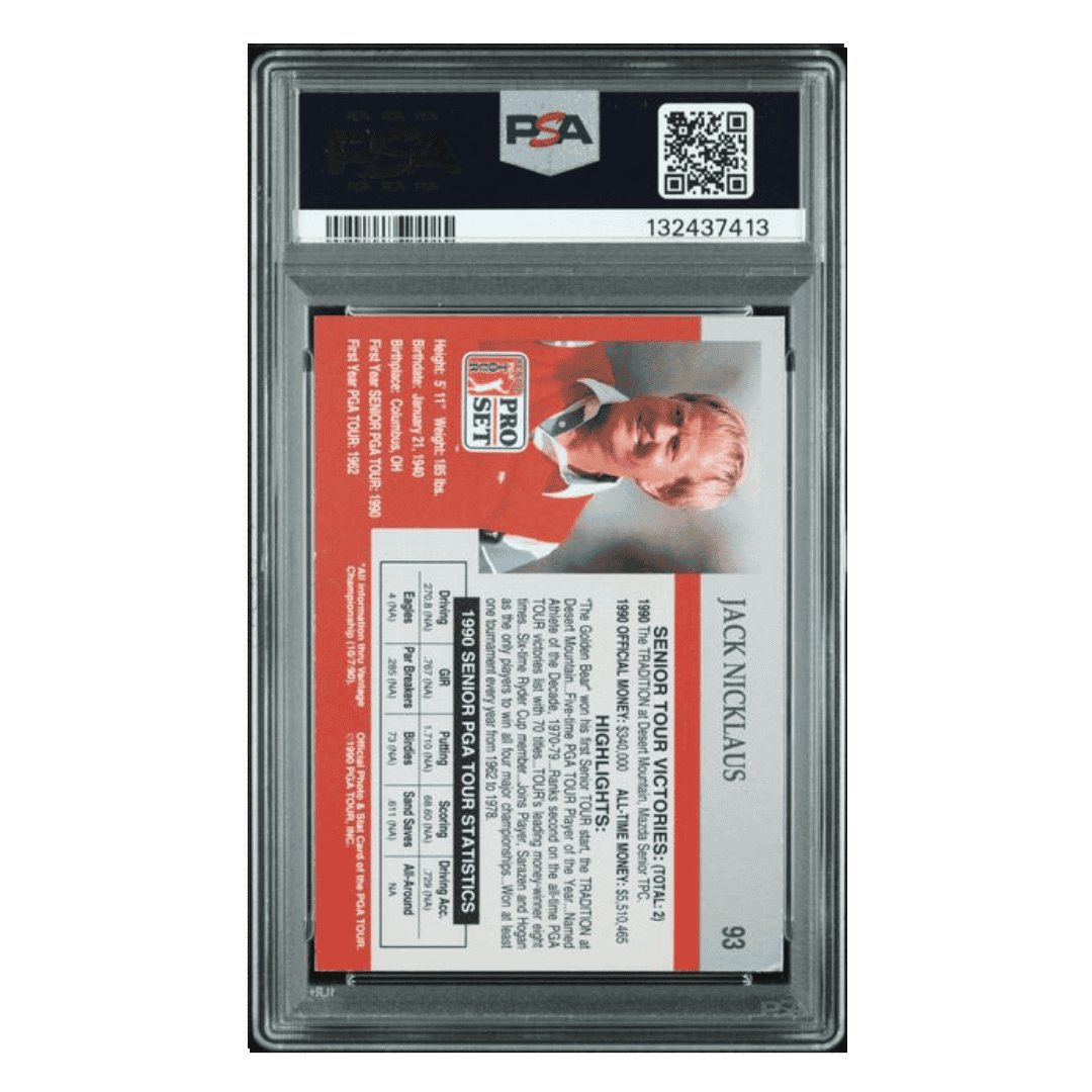 Jack Nicklaus 1990 PGA Tour Pro Set Card #93