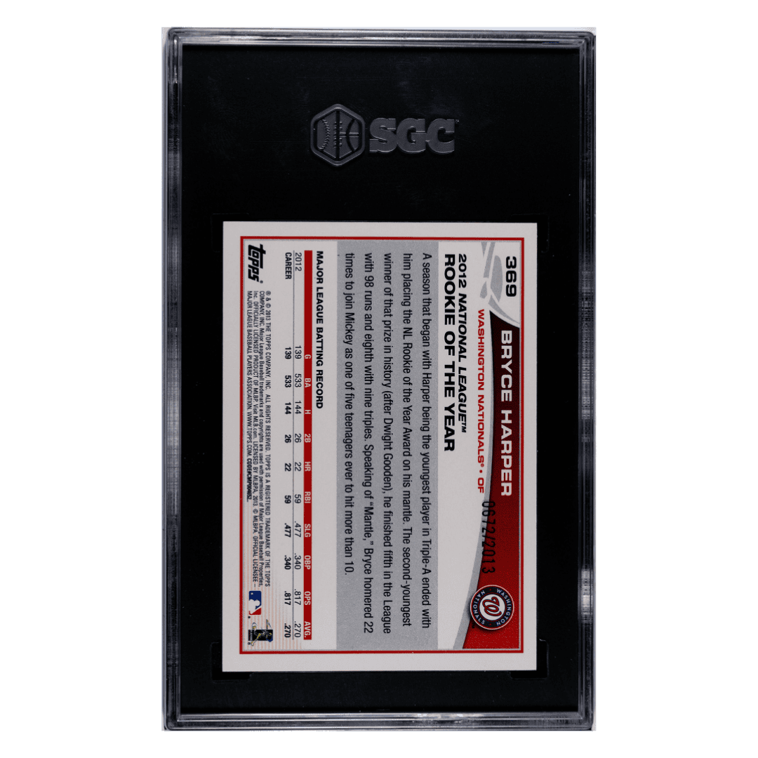 Bryce Harper SGC 9 2013 Topps Gold #d/ 2013 Card #369