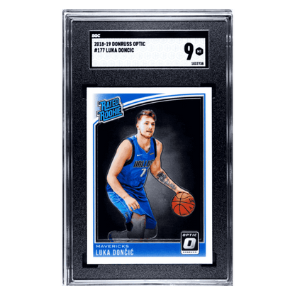 Luka Doncic SGC 9 2018-19 Panini Donruss Optic Rated Rookie Card #177