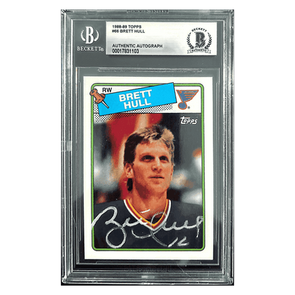 Brett Hull 1988-89 Topps Autographed Card #66