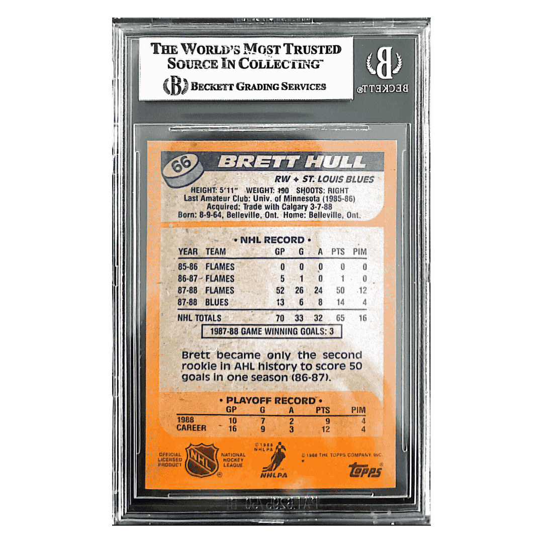 Brett Hull 1988-89 Topps Autographed Card #66