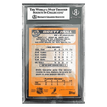 Brett Hull 1988-89 Topps Autographed Card #66