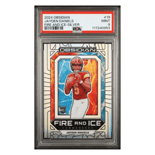 Jayden Daniels PSA 9 2024 Panini Obsidian Fire and Ice Silver Rookie RC Card #19