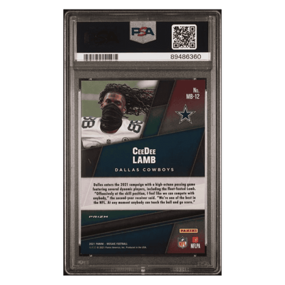 CeeDee Lamb PSA 9 2021 Panini Mosaic Masquerade Ballers Card #MB12